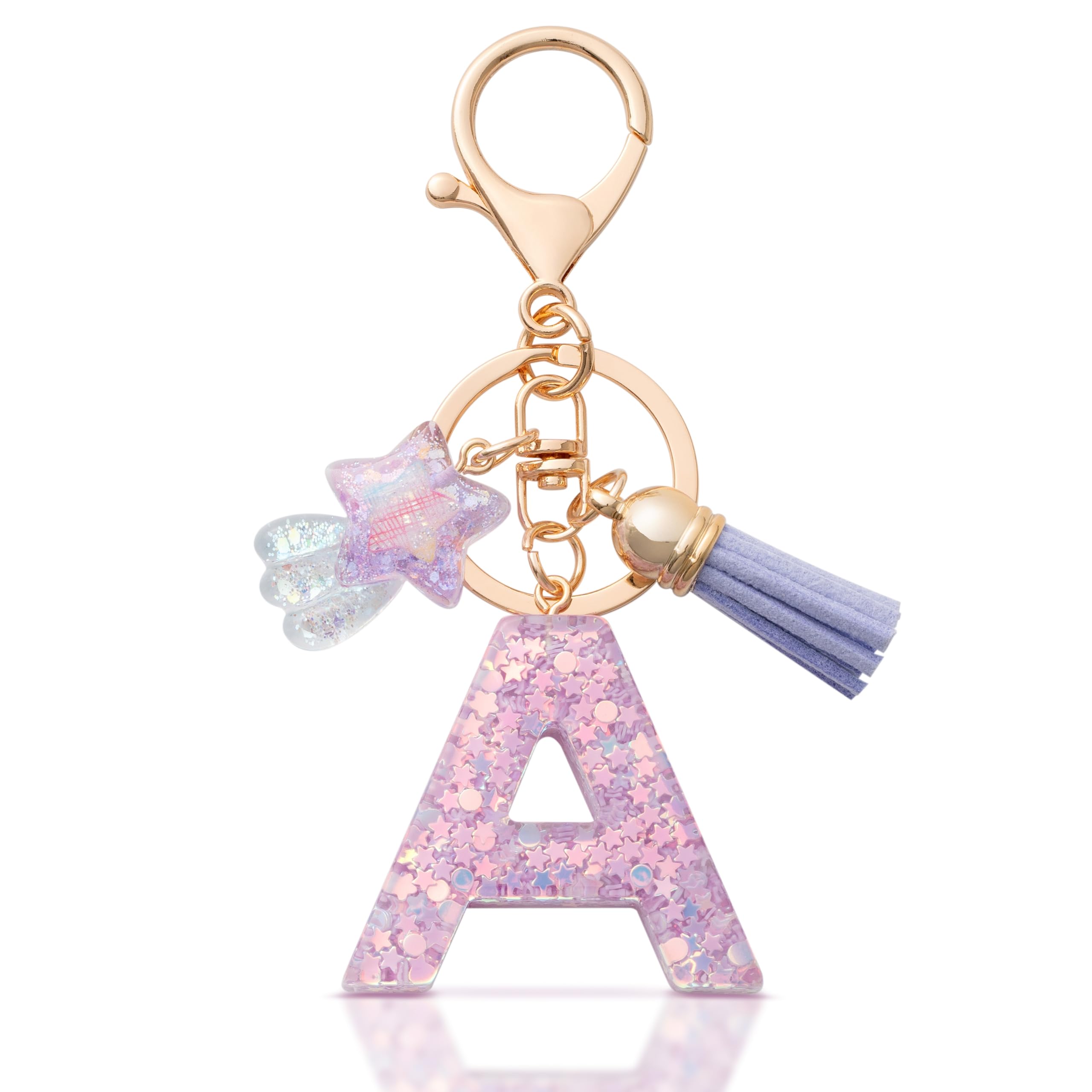 MORSUNBELA Schlüsselanhänger Buchstabe Keychain Letter Schlüsselanhänger mit Anfangsbuchstaben Geschenke für Mädchen Frauen Damen