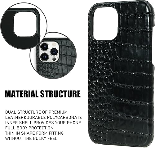 Miniatura 4 de Funda de cuero para iPhone 11, diseño clásico retro, suave TPU delgado, a prueba de golpes, funda de cuero negro para iPhone 11, funda de lujo
