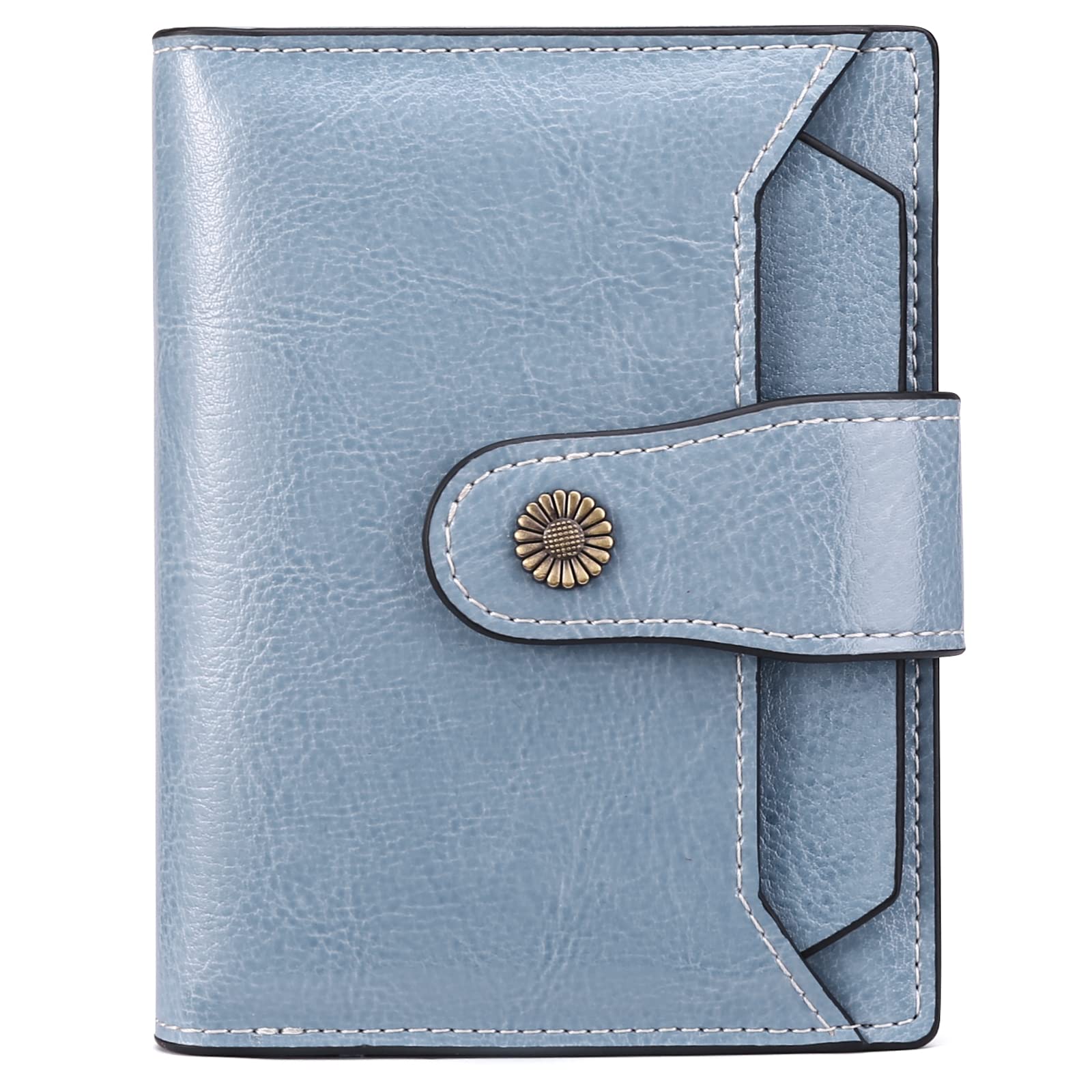 FALAN MULE Small Wallet for Women Leather Bifold Compact RFID Blocking Small Womens Wallet