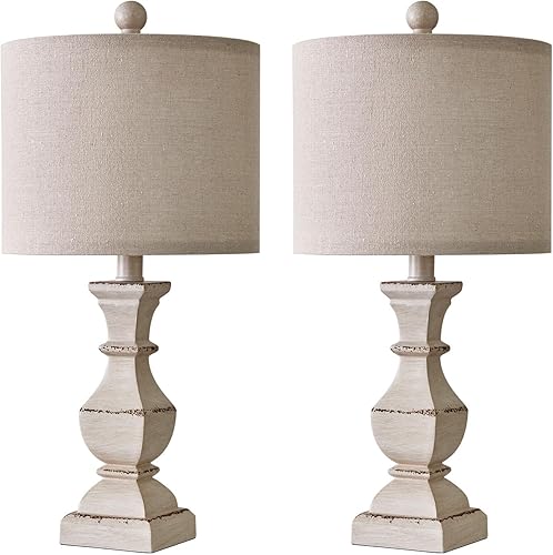 Miniatura 8 de PoKat Lámpara de mesa de granja de 20.5 pulgadas, lámparas de noche vintage para dormitorio, lámparas rústicas de mesa auxiliares pequeñas para sala