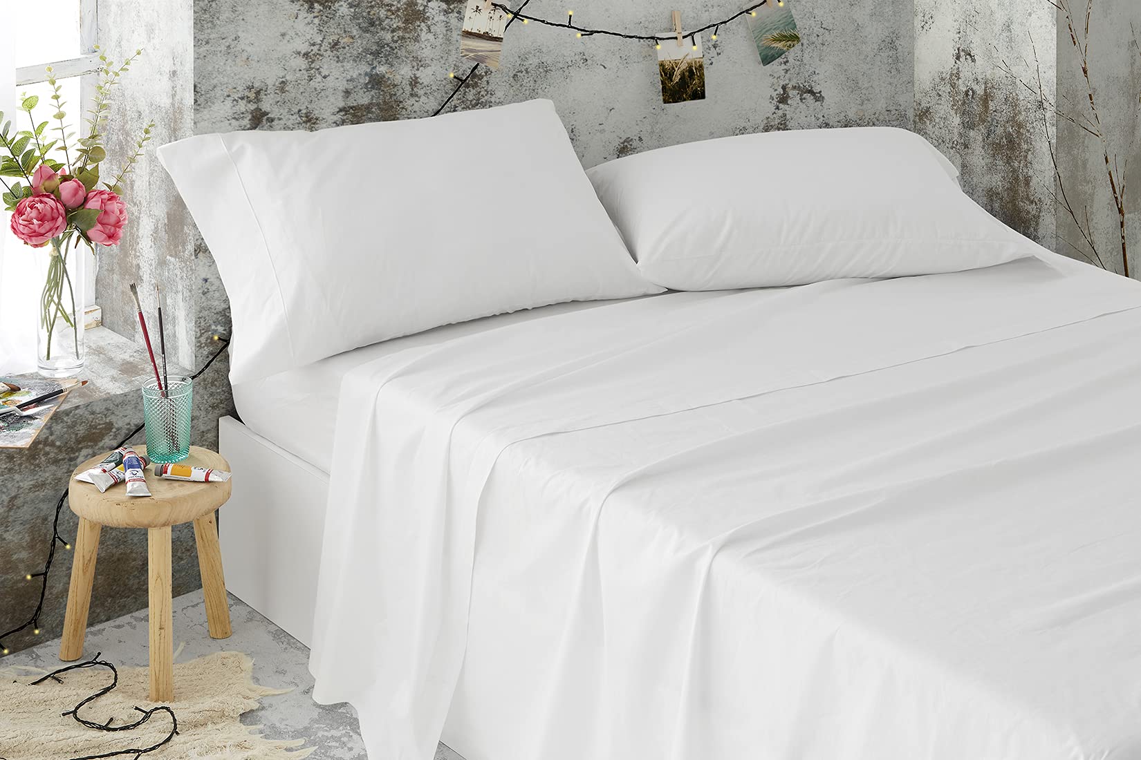 BURRITO BLANCOT1201 Hotel Bedding Set, T12 Blend, Cotton, Width 80 cm