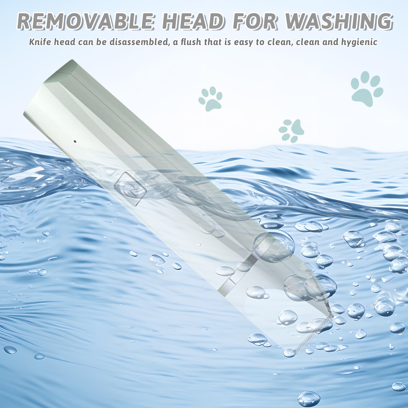 4 in 1 Leise Schermaschine Hunde Katzen, 4 Schneidköpfen für Haarschneidemaschine Pfotentrimmer Krallenschleifer Spliss Trimmer, Wasserdicht Hundeschermaschine für Pfoten Augen Gesicht Körper (Weiß)