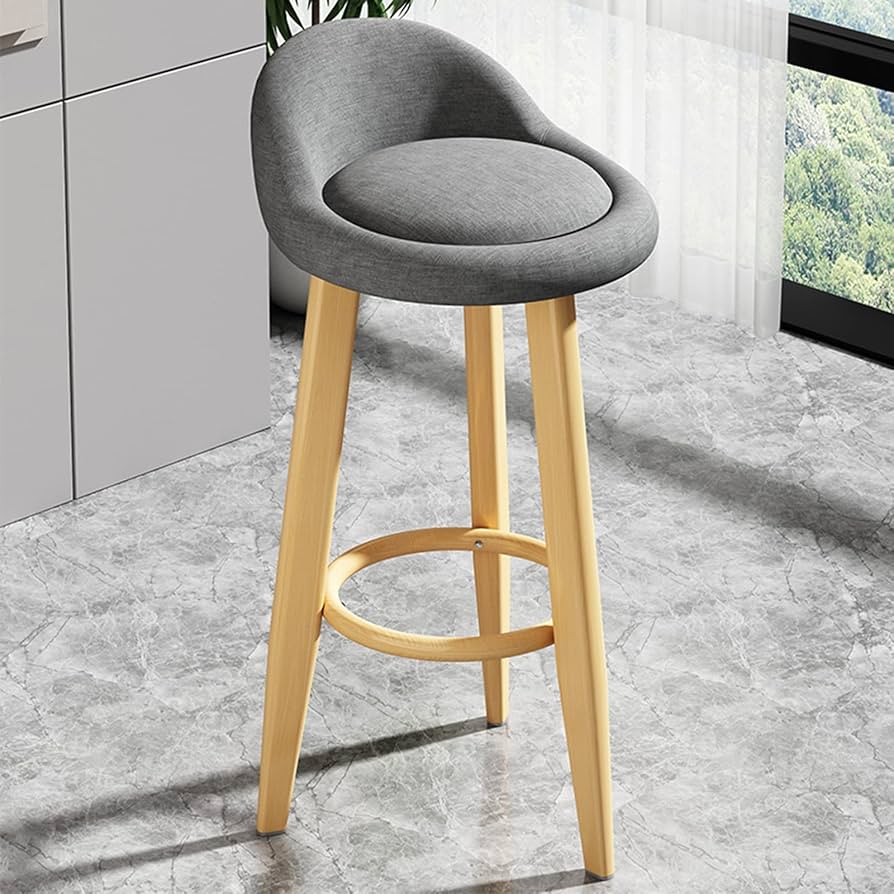 カウンターチェア 木製 足置き付き カウンター椅子 座面高さ70cm 天然木 ハイスツール バーチェア ハイスツール おしゃれ ハイチェア ダイニング キッチン カウンター 椅子 足置き付き イス 床傷防止 70cm グレー+原色木目
