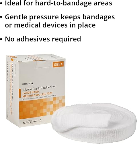 Vista 22 de McKesson Red de retención elástica tubular, no estéril, mano, brazo, pierna, pie, tamaño 2, 7 1/2 pulgadas x 25 yardas, 1 unidad, 1 paquete