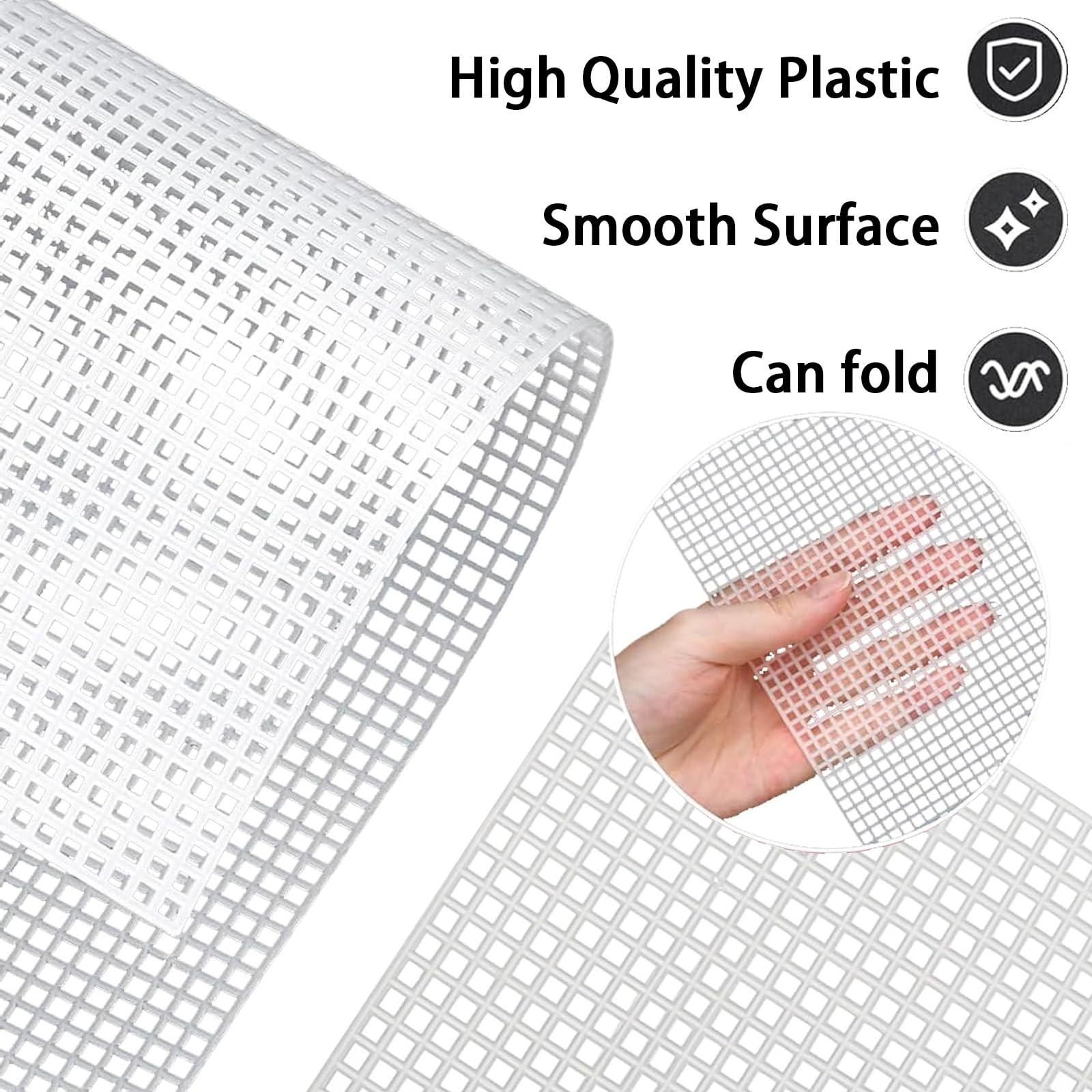 6 Pcs Plastic Canvas Sheets, Buckram Mesh Black Plastic Canvas Sheets For Embroidery Knit Crafts DIY (11.8 X 7.9in - View #3