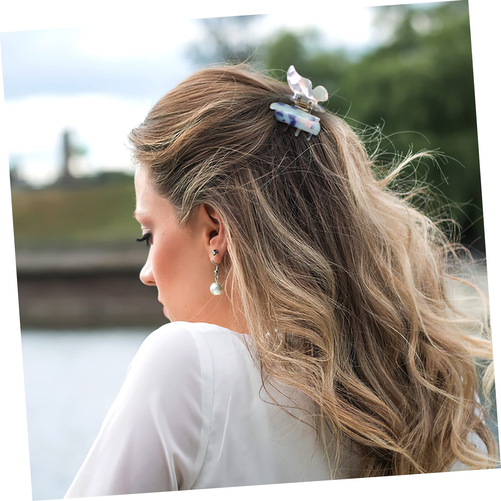 VALICLUD 6 Stück Schmetterlings Haarspangen Großer Kieferclip aus Kunststoff Rutschfest für Damen Mädchen Haarstyling Haarklammern für Dickes Haar
