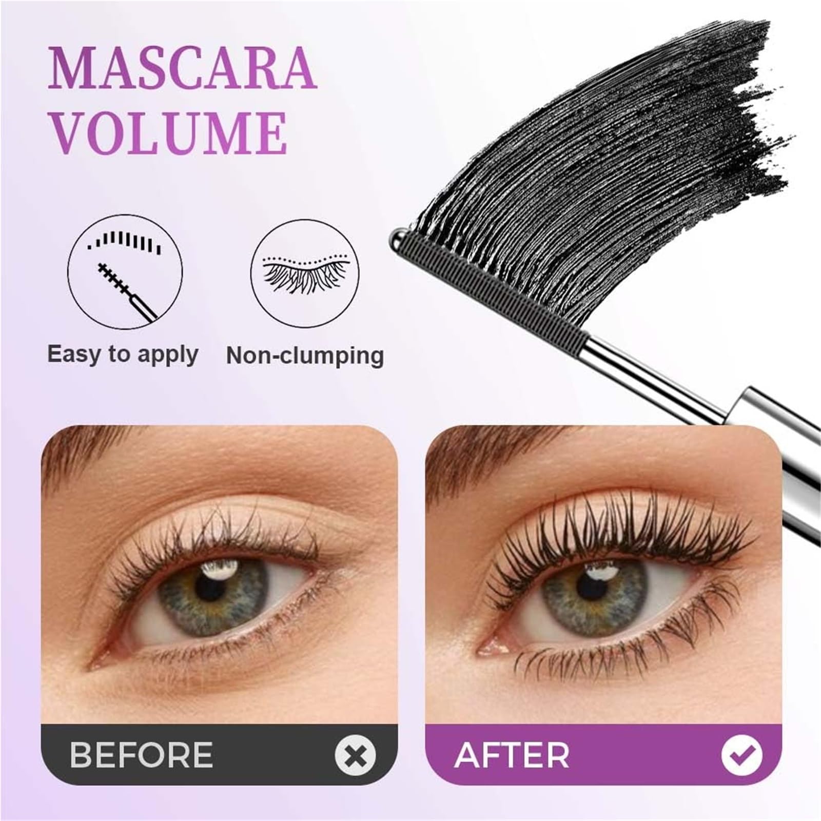 Mascara Con Spazzola In Metallo 3D Mascara Con Bacchetta di Metallo Primer for Ciglia Tubolare Ferro Arricciacapelli Lungo Impermeabile Senza Spazzole for Naturali E Sbavature(3)