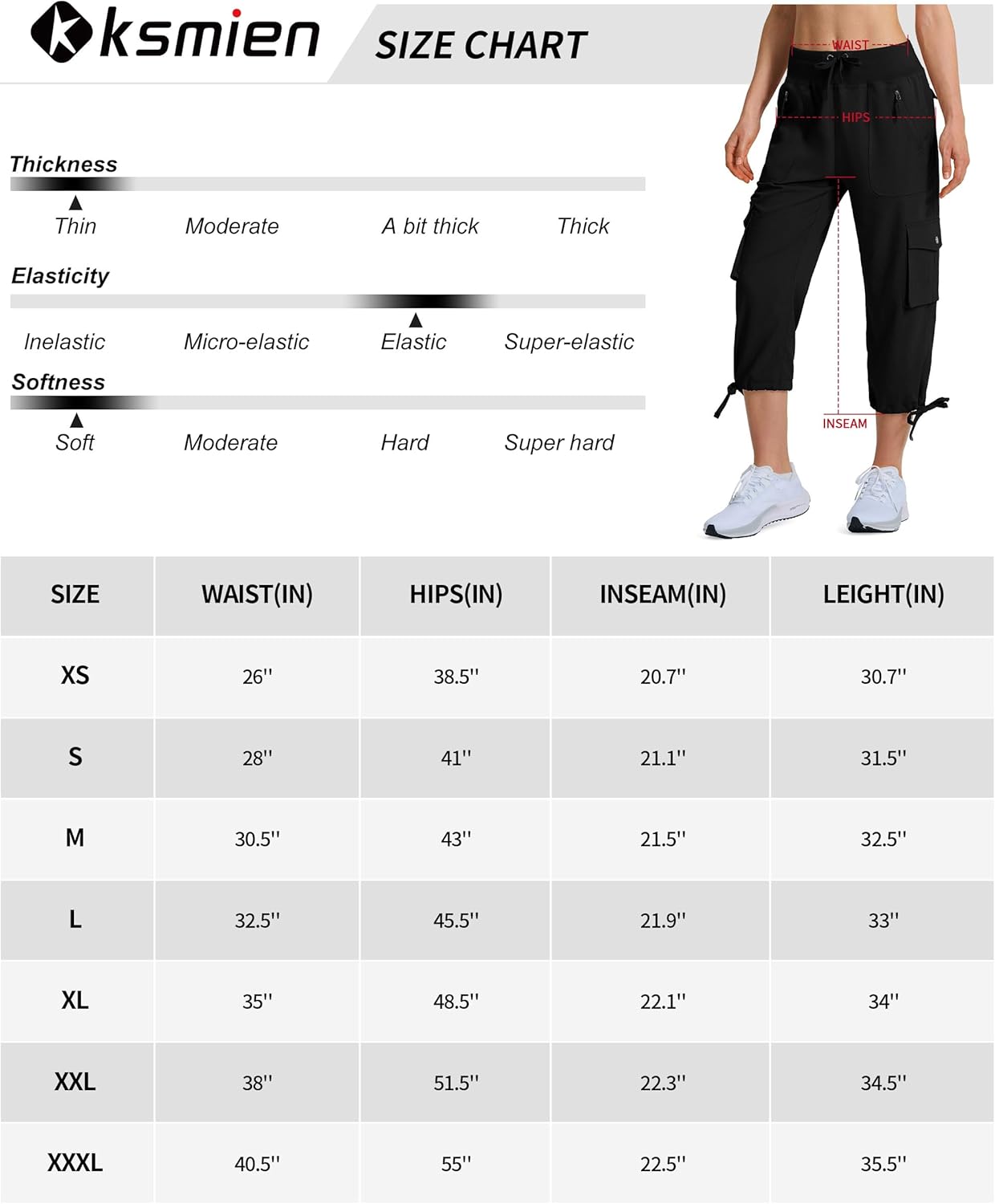 Ksmien Women's Hiking Capris Quick Dry Lightweight Ladies Summer Cargo Pants 8 Pockets for Travel Camping - Image 8