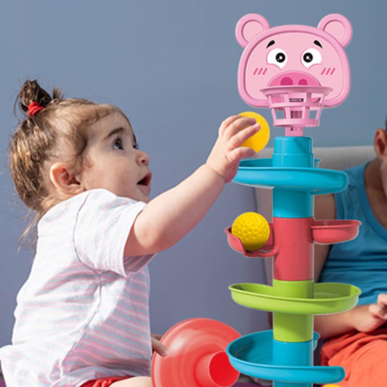 Toue de tour d'automne - Tour de balle éducative pour les tout-petits, montessorii spiral galette | Jeu expérimenté, jouets de mouvement coloré avec fonction de roulement et tour de 7 niveaux