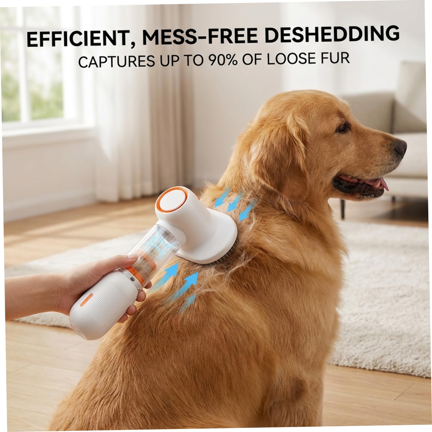 Takingup Spazzola aspirapolvere per cani 4 in 1 Aspirapolvere per toelettatura animali senza fili Strumento autopulente per eliminare i di cani e gatti Pelo corto medio, Toelettatura animali per