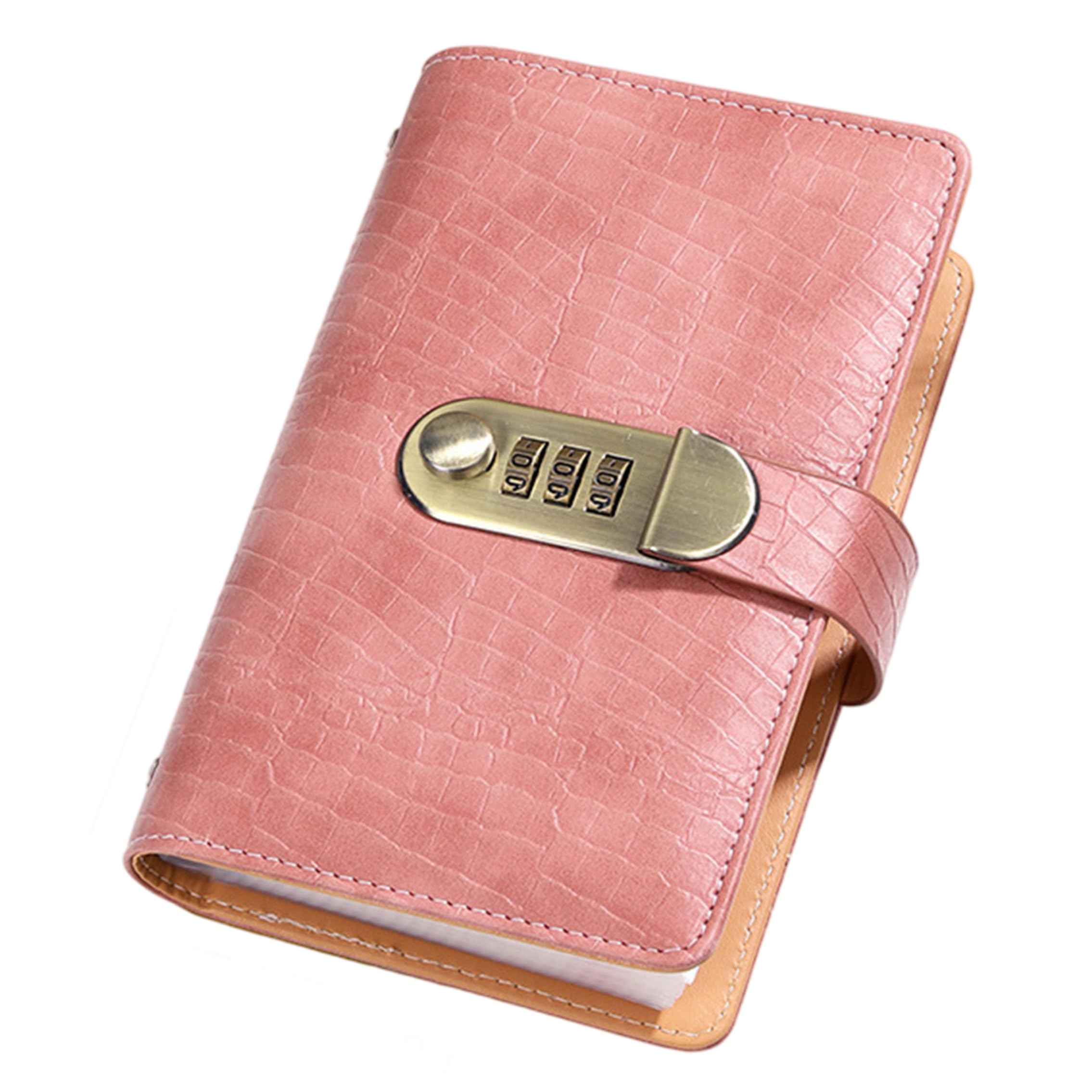 A6 Savings Notebook with Lock PU Leather Money Saving Binder, Style 3 Savings Challenge Book Budgeting Book Money Saving