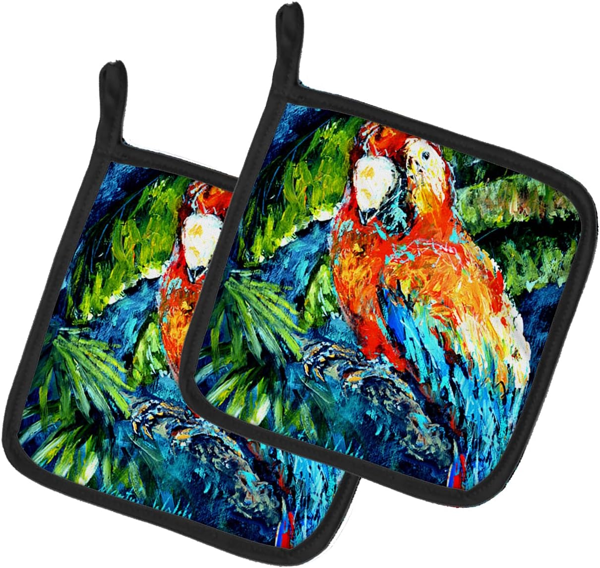 Caroline's Treasures MW1143PTHD Oyster Pair of Pot Holders Kitchen Heat Resistant Pot Holders Sets Oven Hot Pads for Cooking Baking BBQ, 7 1/2 x 7 1/2