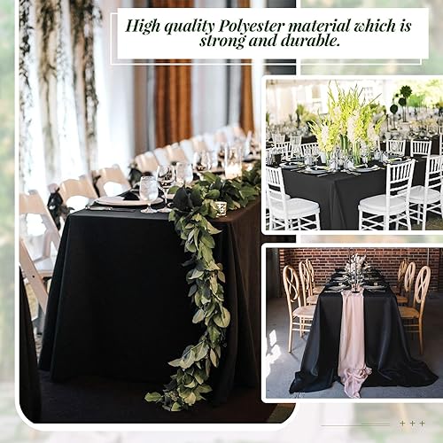 Miniatura 182 de Pesonlook Paquete de 4 manteles redondos blancos de 90 pulgadas, mantel de poliéster para mesas redondas, mantel lavable, resistente a las manchas