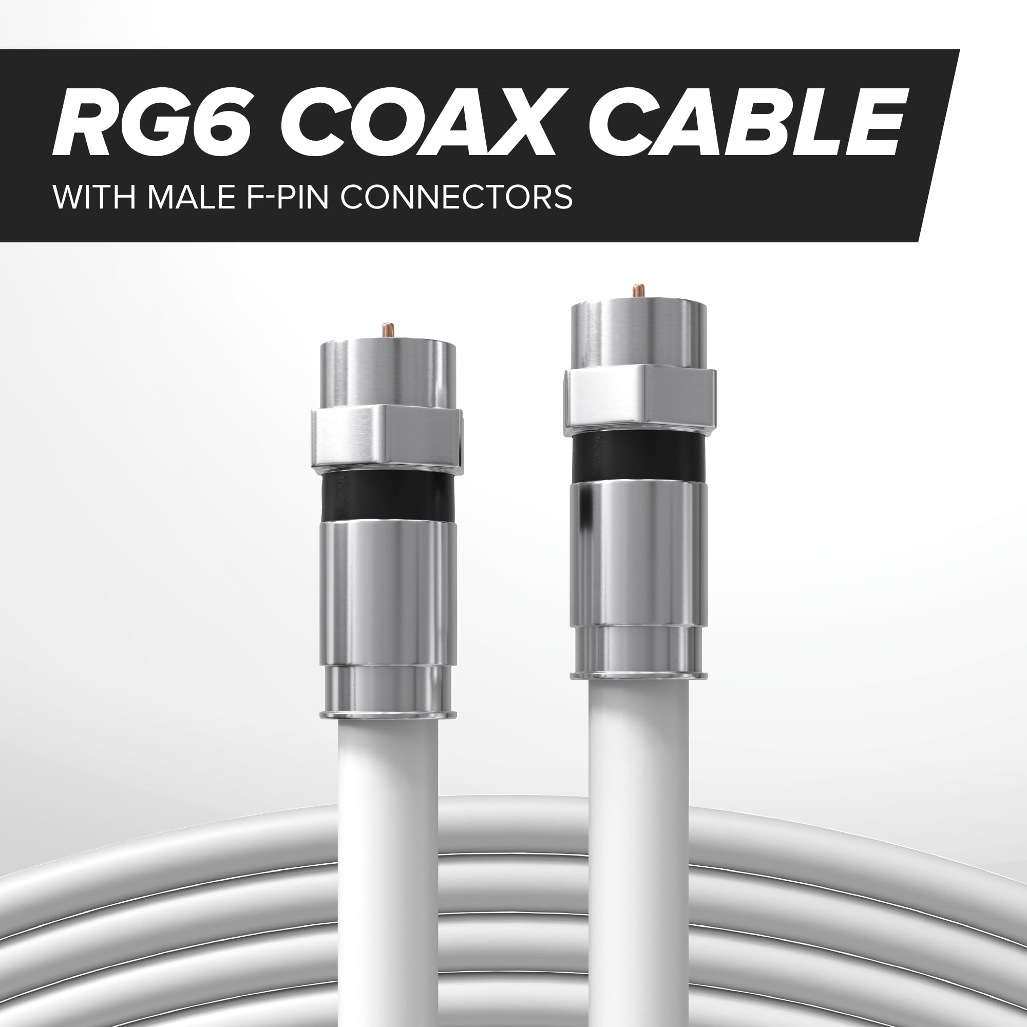 THE CIMPLE CO - Cable coaxial RG6 de 200 pies - Cable coaxial RG6 para televisores, antenas, Internet, CATV, audio/video - Cable coaxial blindado dual para interiores y exteriores, 60 metros, color