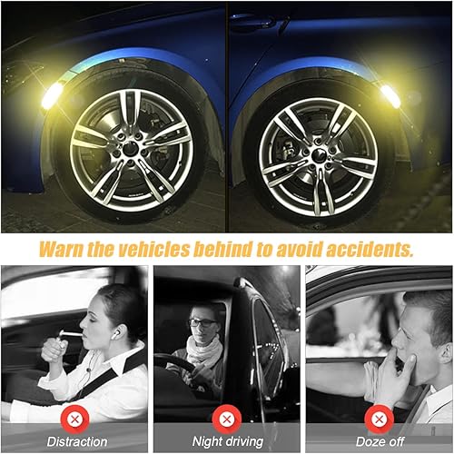 Miniatura 9 de 2 calcomanías 3D súper reflectantes tiras de cejas de fibra de carbono advertencia de seguridad parachoques de borde de puerta lateral de automóvil