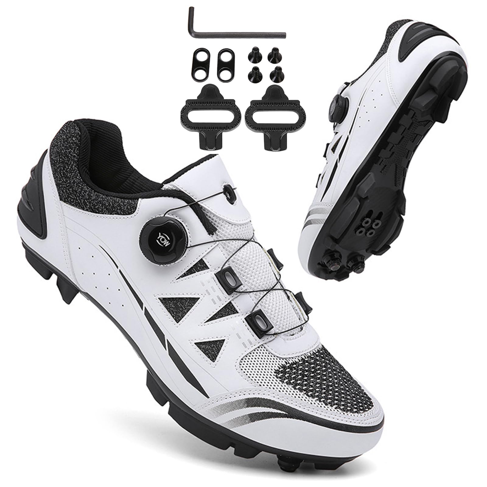 Zapatillas MTB Hombre, Zapatos Bicicleta de Montaña Exterior Compatible con Shimano SPD 2 Pernos Pedales Antideslizantes Zapatillas de Ciclismo Unisex Adulto