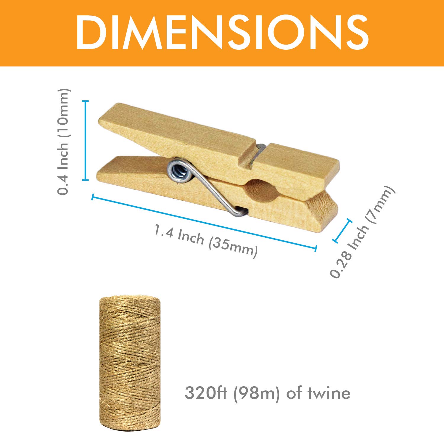 Lot De 150 Mini Pinces à Linge En Bois Naturel Pour Accrocher