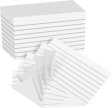 300 PCS Lined Index Cards - White Ruled Revision Cards 5x3 [127x77mm] Study Cards Note Cards for Office School Home Study Learning Record PAP06WH300