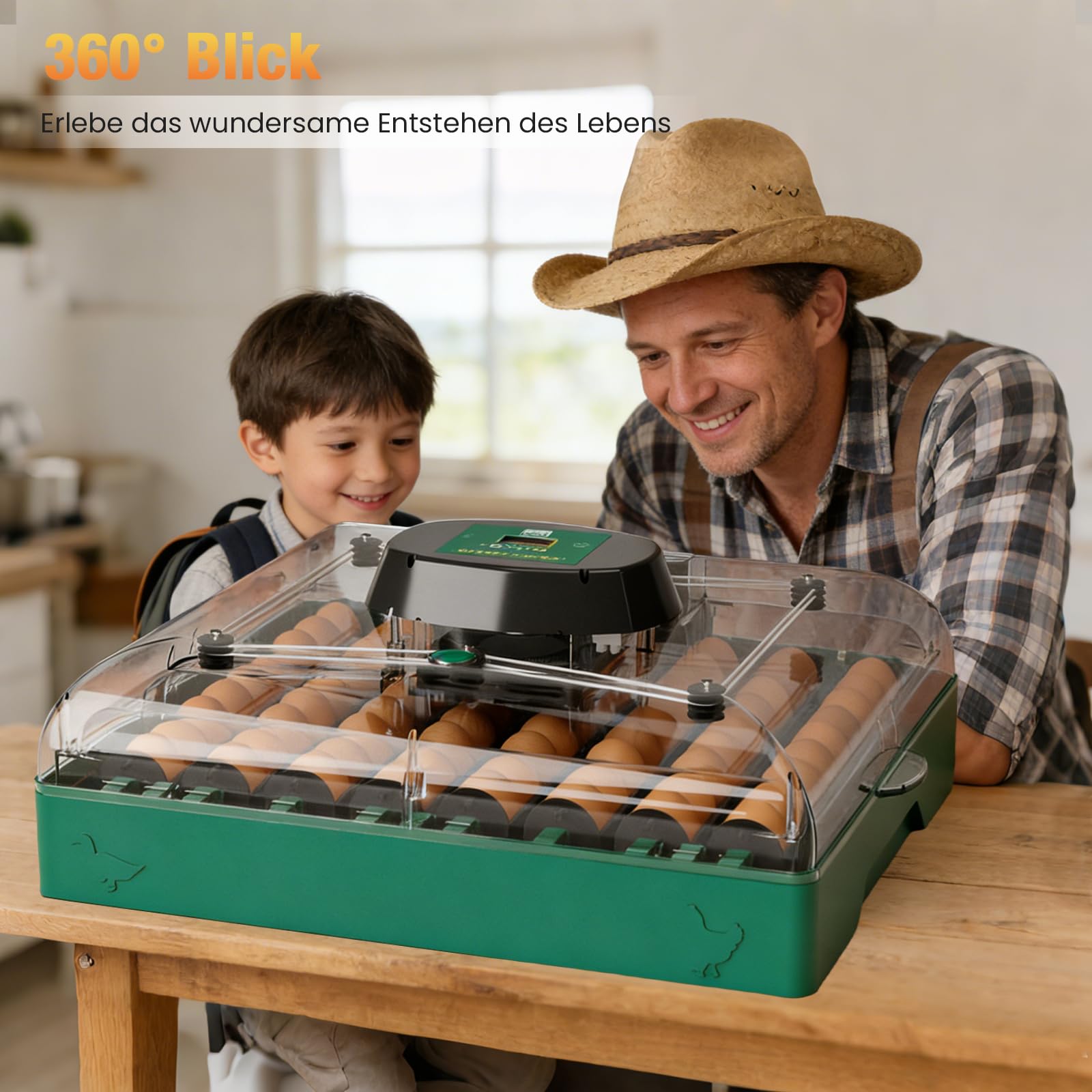 Incubatrice Automatica per 72 Uova, Incubatrice Professionale con Controllo di Temperatura e Umidità, Incubatrice per Gallina Anatra Quaglie