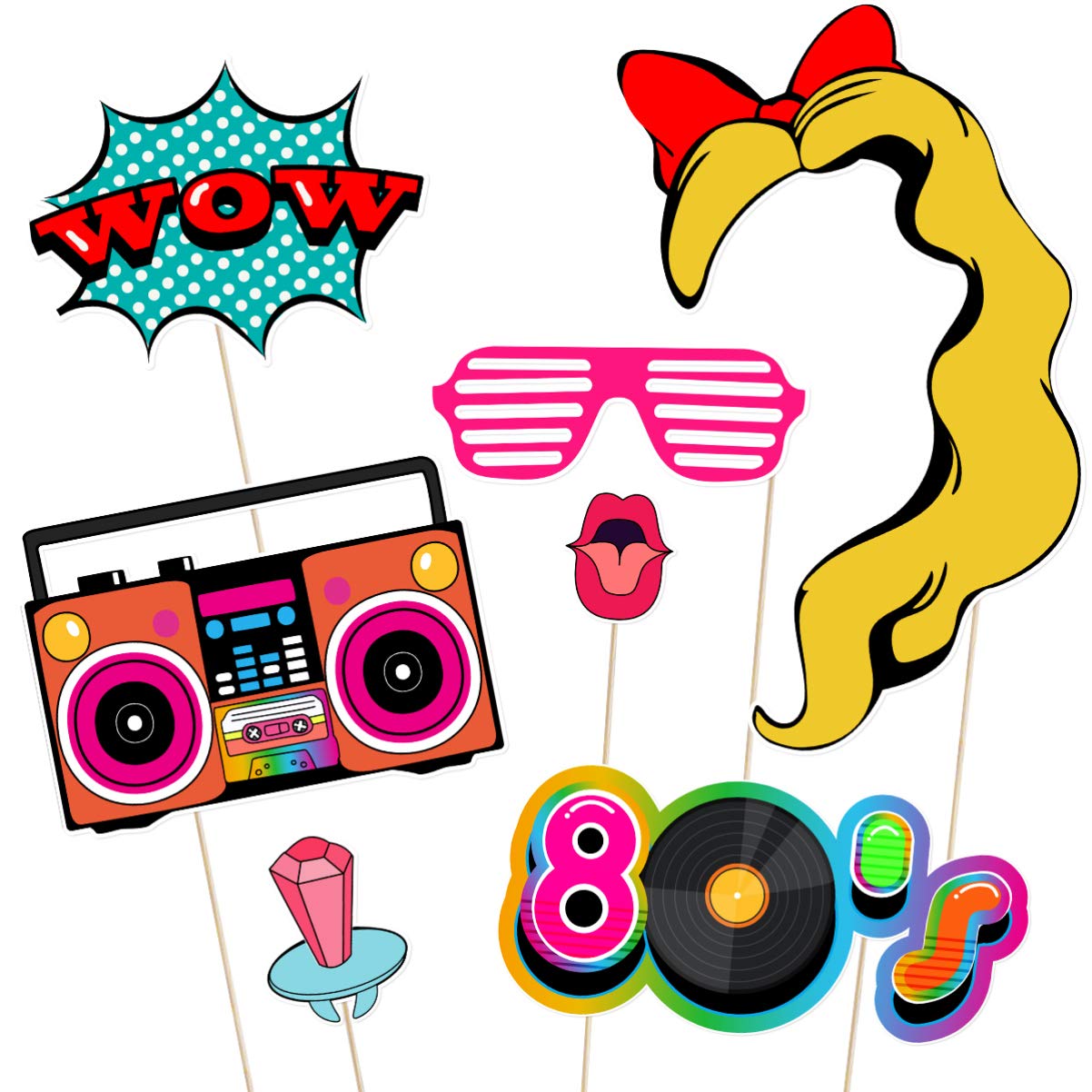 Amazon.com: LUOEM 80s Party Photo Booth Props Funny Birthday Party Photo Booth Props with Wooden Sticks 21 Count Creative Party Decoration Supplies : Home & Kitchen amazon-com-luoem-80s-party-photo-booth-props-funny-birthday-party-photo-booth-props-with-wooden-sticks-21-count-creative-party-decoration-supplies-home-kitchen
