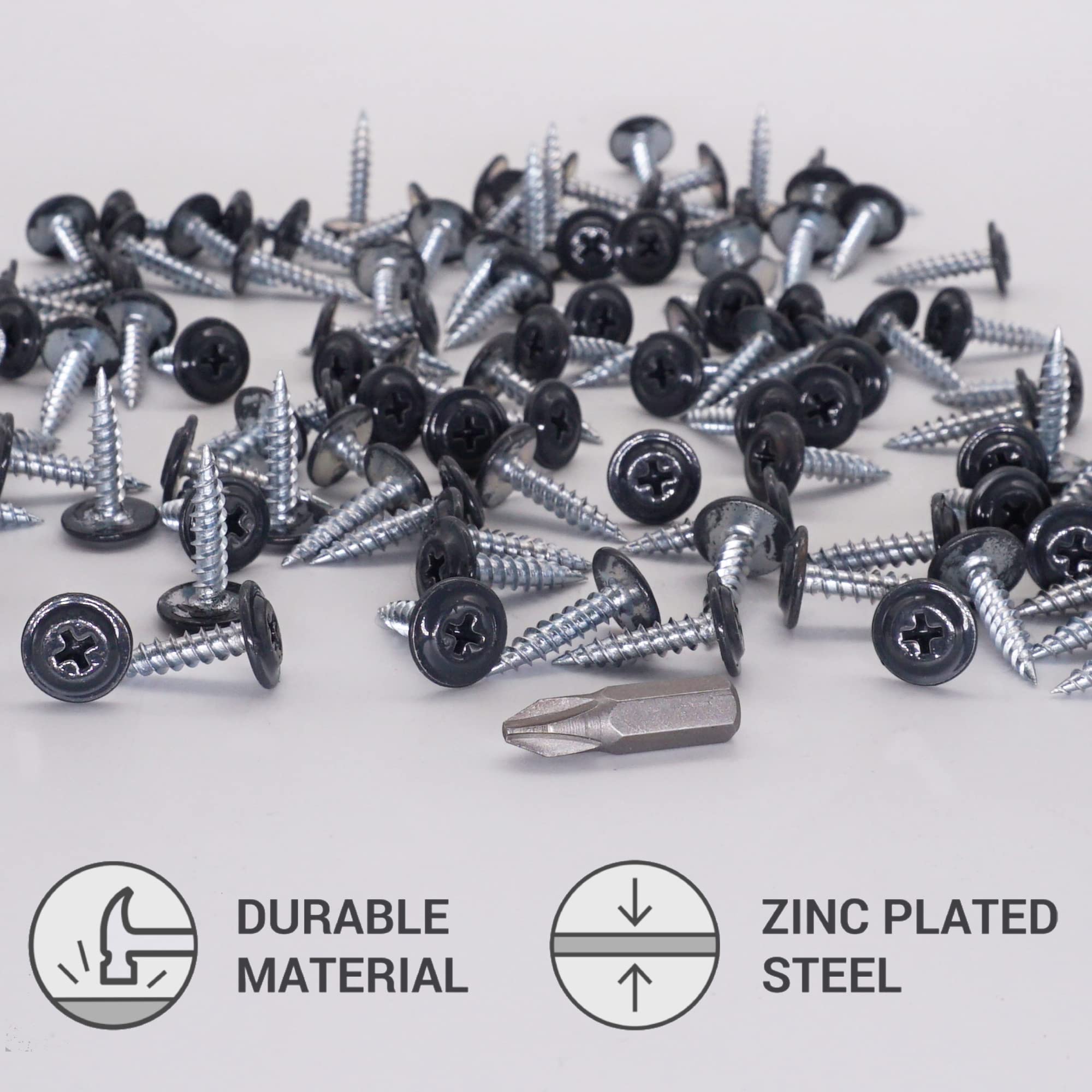 SKIR'CO (50 pcs) Painted 4.2 x 19 mm Self Tapping Wood Screws, PH Modified Truss Head, Metal Screw (Anthracite Grey RAL 7016) - Image 3