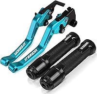 Vista 10 de DOUKI for Yamaha XT660 XT660R XT660X 2004-2016 Motorcycle Short Brake Clutch Levers Handle Grips Handlebar Ends Accessories CNC with Logo Lever Green
