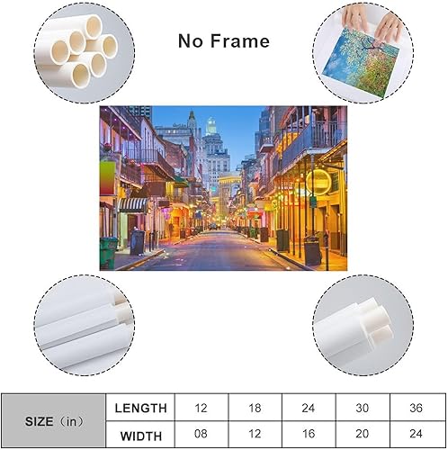 Miniatura 2 de GoDdis Bourbon Street - Póster decorativo de Nueva Orleans, Louisiana, Estados Unidos, arte de pared, para sala de estar, dormitorio, 16 x 24