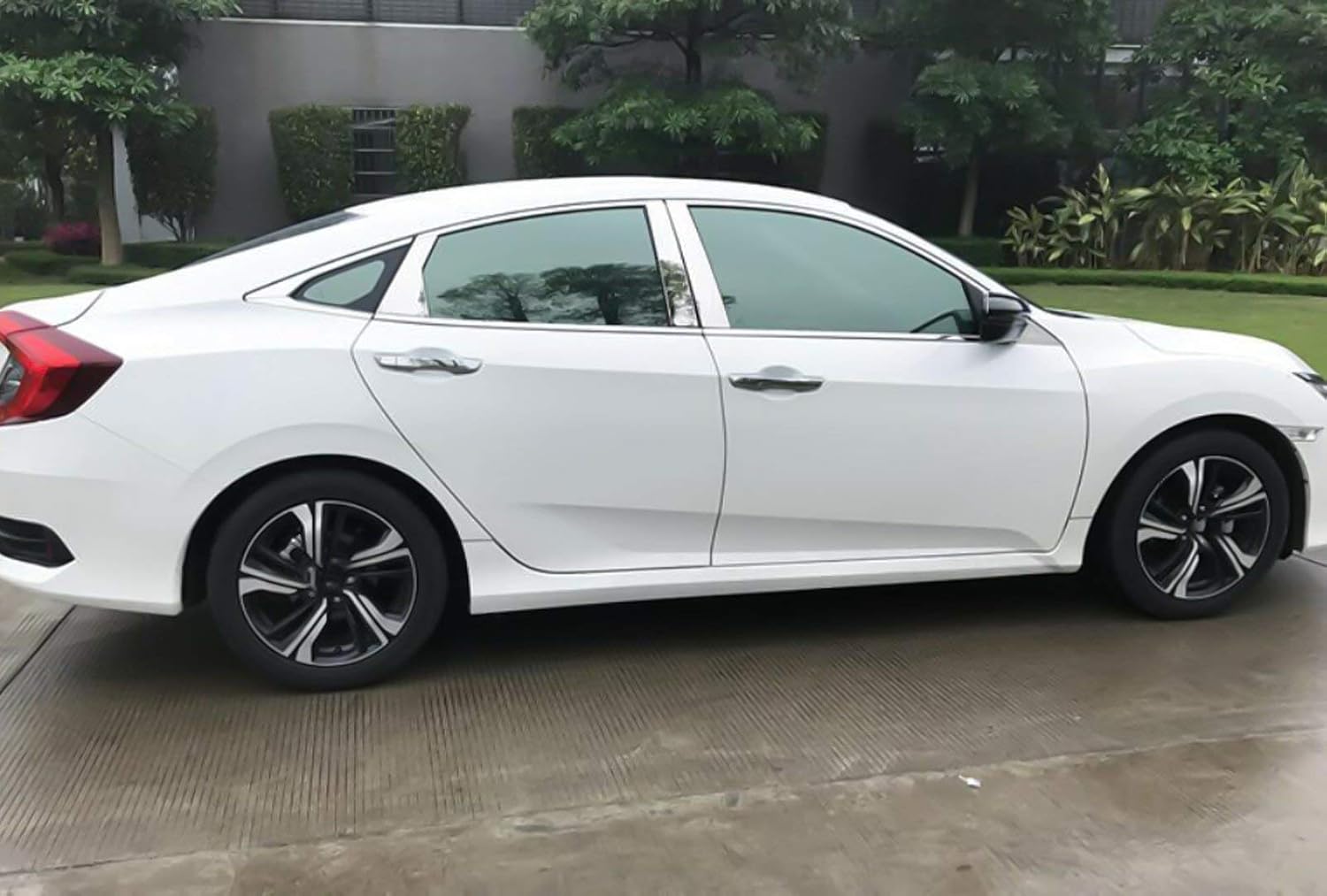 x xotic tech 6pcs Chrome Exterior Side Door Window Pillar Molding Pre-Cut Cover Trims Compatible with Honda Civic 10th Gen 2016-2021, Stainless Steel