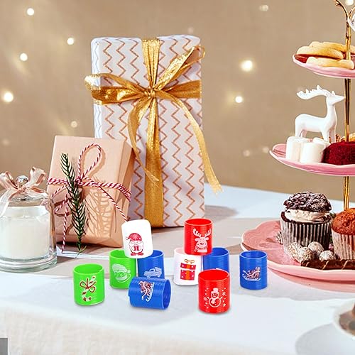 Miniatura 7 de JOHOUSE 40 resortes de Navidad a granel, juguete de primavera de plástico, regalo de Navidad para niños, relleno de calcetines de Navidad, regalos