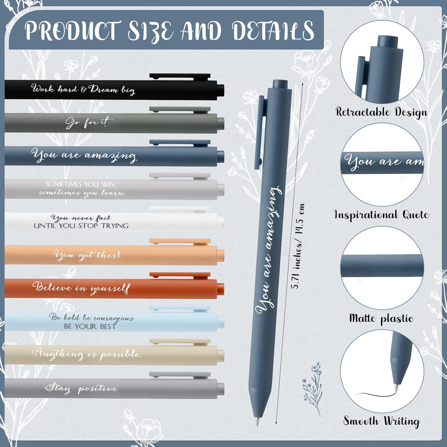 40 Pcs Inspirational Notebooks with Pen Bulk Motivational Mini Notepads International Women's Day Gifts Bulk for Employee Coworker Office Staff Teacher Nurse Social Worker (Neutral Colors) - Image 3