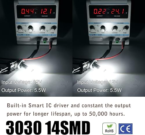 Vista 32 de Bombillas LED antiniebla superbrillantes de 3000 lm H8 H11, bombillas DRL de alta potencia 3030 chips con lente de proyector de repuesto