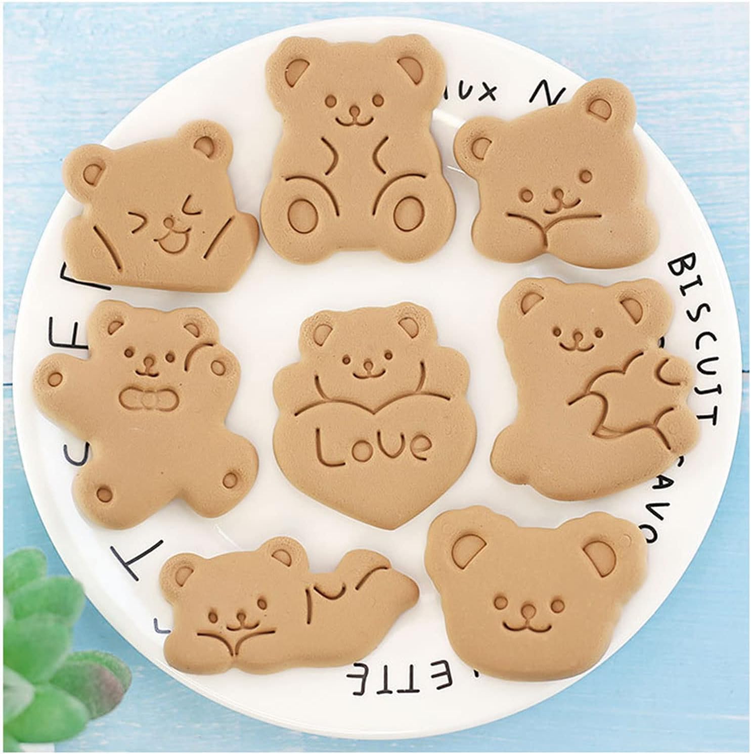 3D Cartoon Cookie Set Mother Day Biscuits Mold Fondant Decorating for Birthday Party Christmas Cookie Dough Press Mold Tool