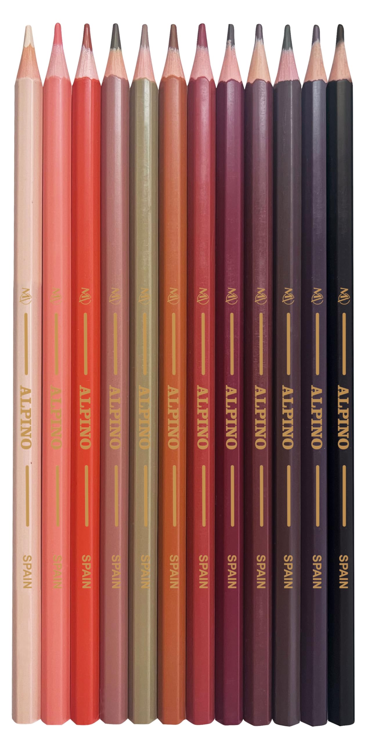 Alpino - 12 Skin Colour Pencils | Limitless Design of Skin Tones | Lead Resistant | Colouring Pencils Case | Colouring Pencils for Children | Support for Variety