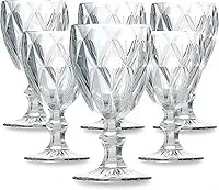 Jogo de 6 Taças de Vidro Diamond Transparente