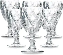 Jogo de 6 Taças de Vidro Diamond Transparente