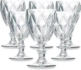 Jogo de 6 Taças de Vidro Diamond Transparente