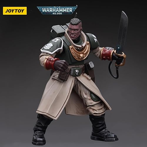 Miniatura 5 de JOYTOY 118 Warhammer 40,000 Figura de acción Astra Militarum Cadian Command Squad Commander Commander con Power Sword Anime Colección Modelo Regalo