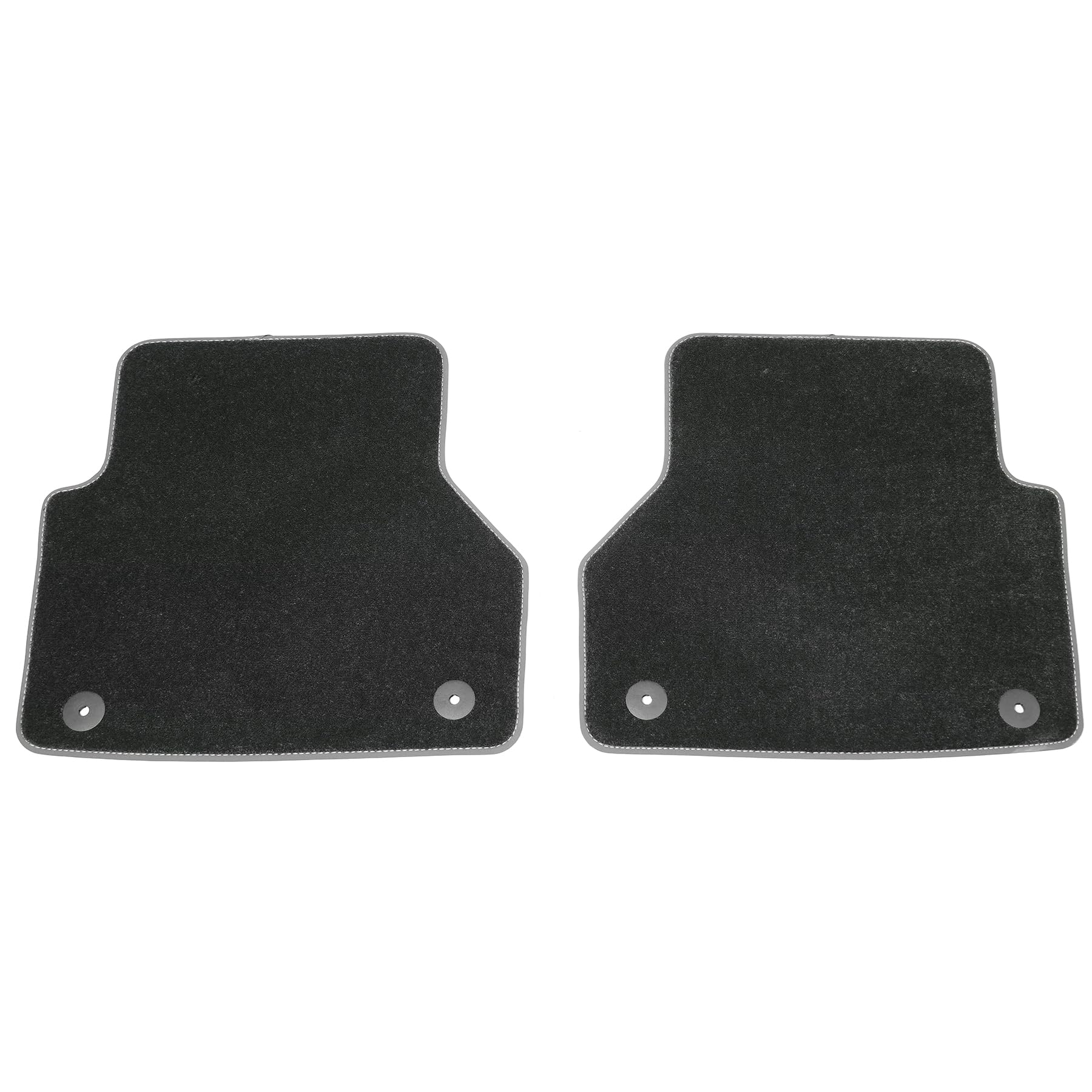Audi Premium Car Mats, Velour, Rear, Black/Steel Grey, Compatible with A6 (C8), A7 (C8), Latch Mount
