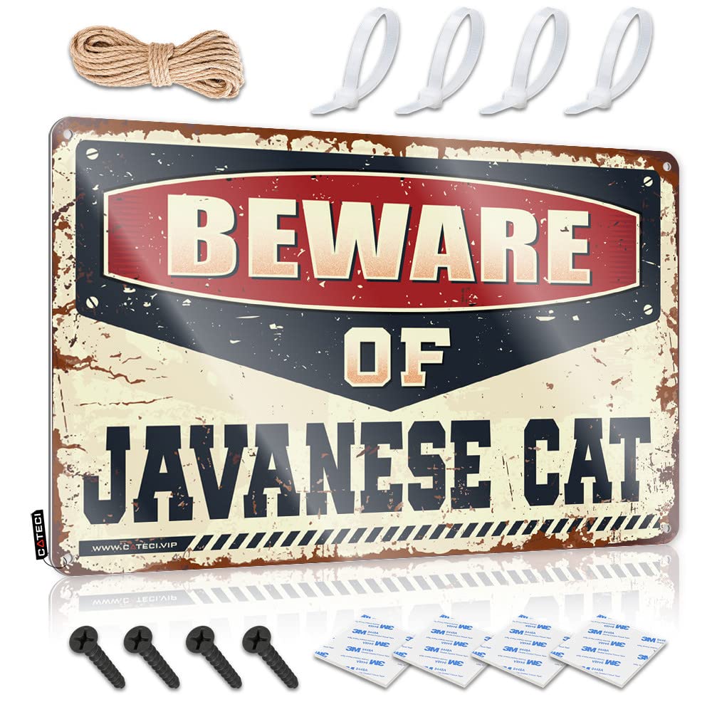 Wall Signs Wall Western Tall Return Beware Of Javanese Cat - Easy To Hang Art(20X30CM)