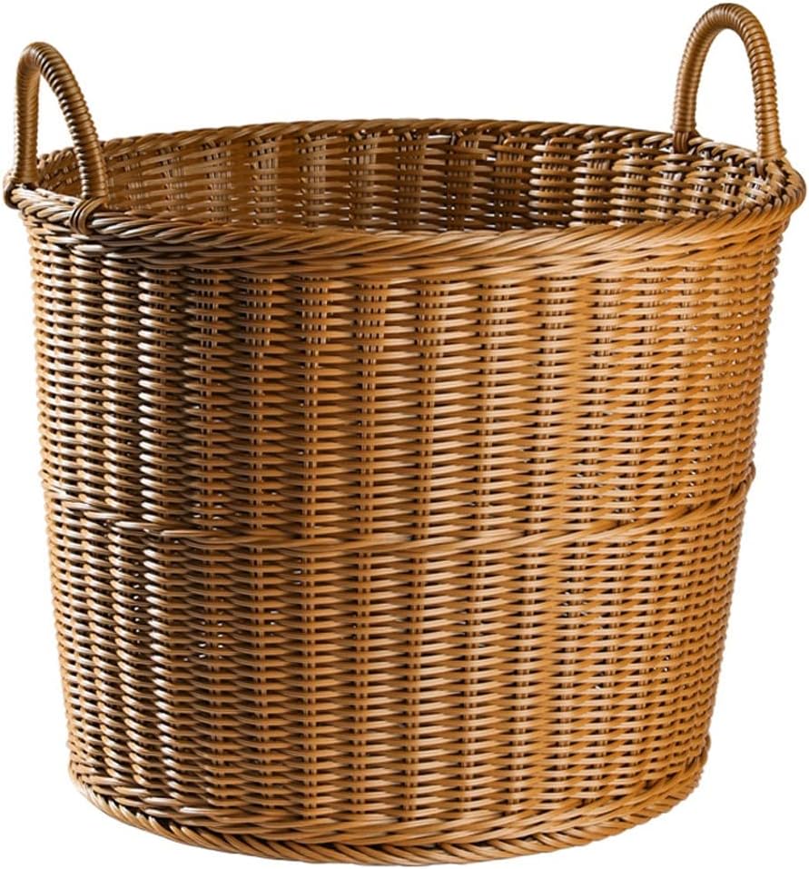 Dirty Clothes Basket Imitation Rattan Dirty Clothes Basket Hotel Bathroom Laundry Basket Dirty Clothes Storage Basket (Braun)