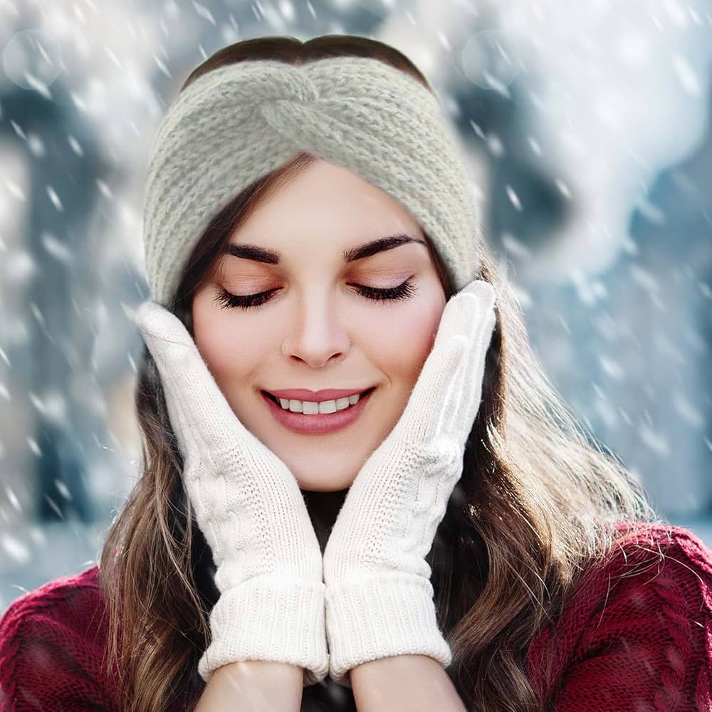 Amazon.com: Alayna Womens Soft Winter Head Warmer Cable Knit