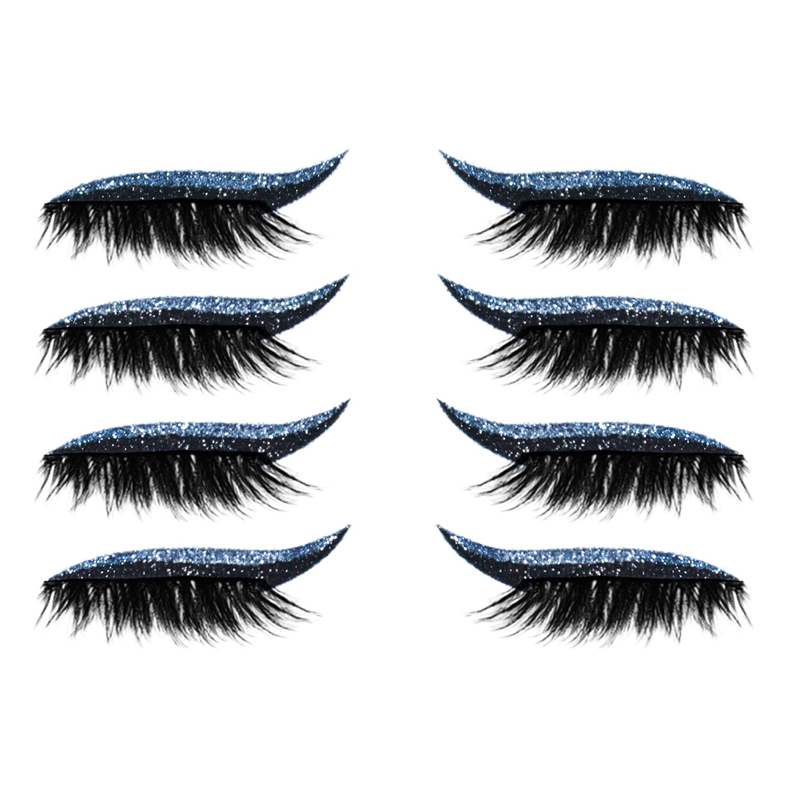 False Eyelashes Fake Mink Lashes 4 Pairs Set Eyeliner Sticker Convenient Easy to Remove Plastic Eyeliner Sticker Eyelash
