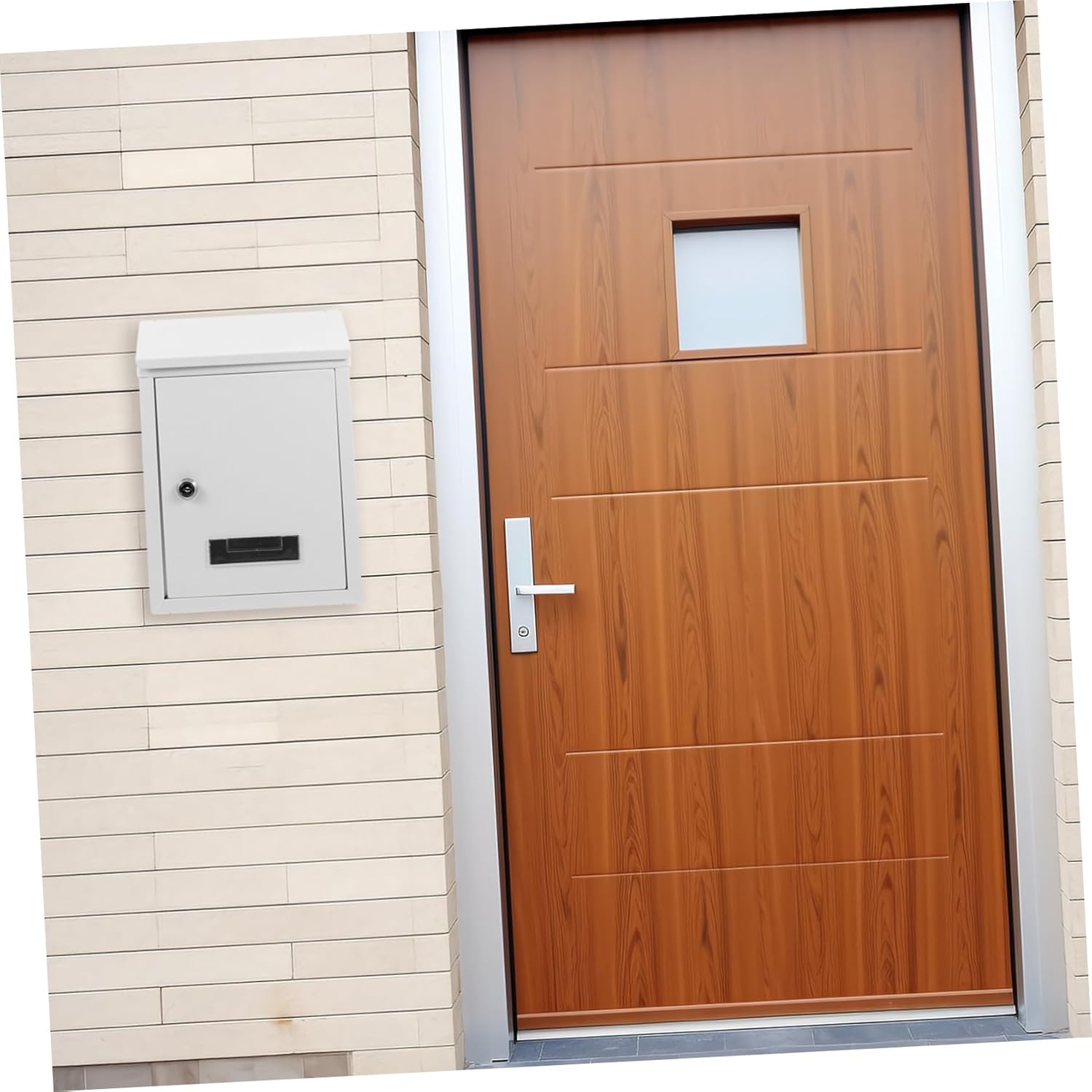 POPETPOP Retro Style Wall Mount Mailbox Lockable Iron Post Box for Outdoor Use Durable Vintage Letter Box with Fine Craftsmanship for Home and Garden Space Saving Design