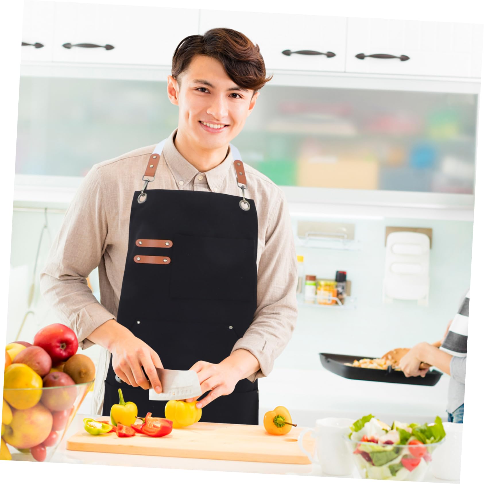 iplusmile Delantal De Trabajo De Lona Gruesa Con Para Carpintería Cocina y Barbacoa Para Hombres Soldadores y Pintores