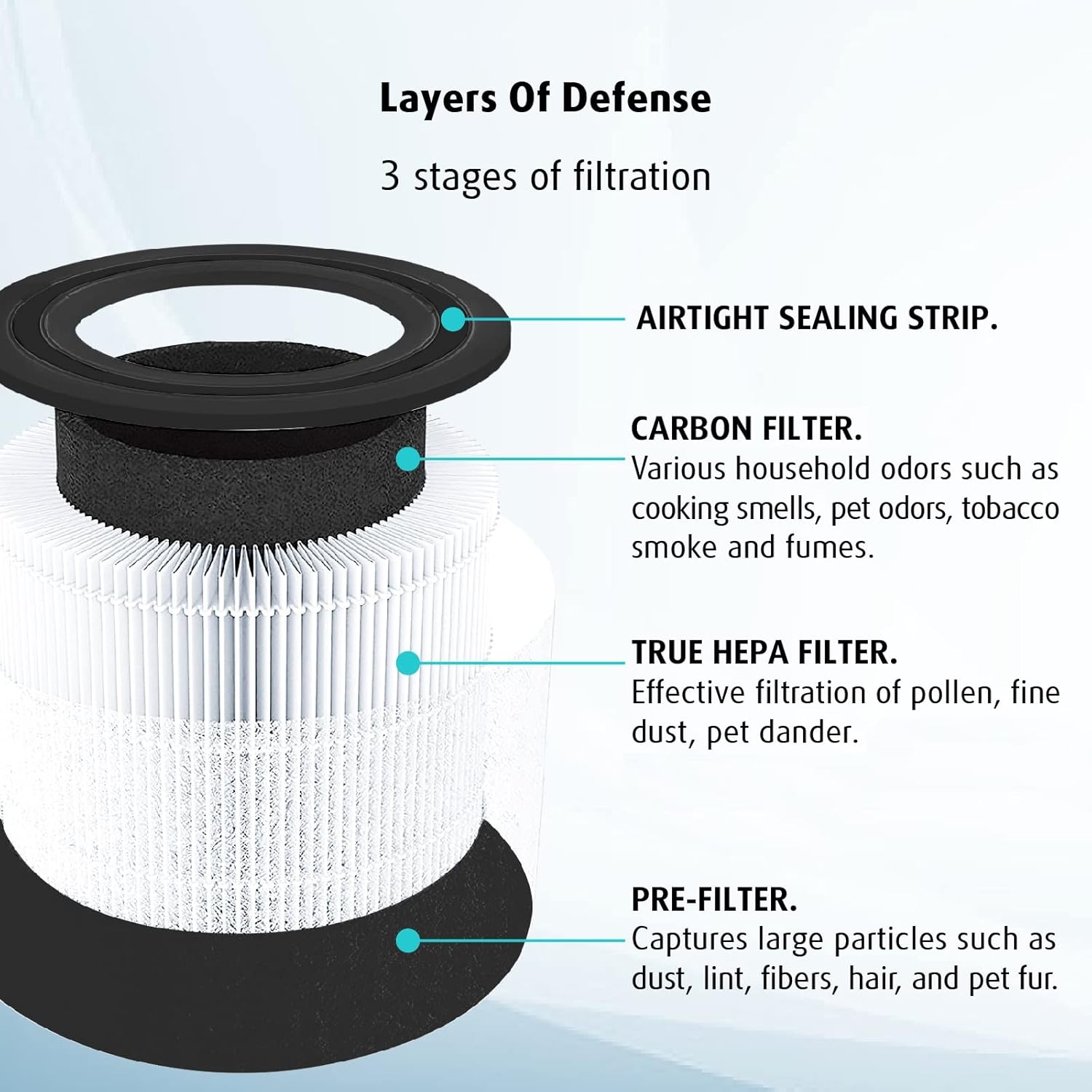 Filters Compatible with BISSELL MYair Pro Air Purifier 3139A 3139B, 3139A Replacements Filter, 3069
