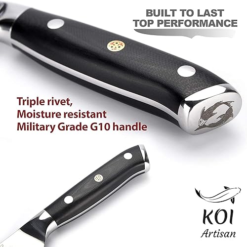 Miniatura 3 de KOI ARTISAN Cuchillo de fileteado para deshuesar, cuchillo de fileteado de hoja de 6 pulgadas, cuchillo de carnicero para deshuesar pescado y carne,