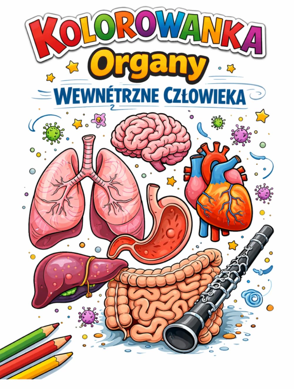 Kolorowanka Organy wewnętrzne człowieka: ciało
