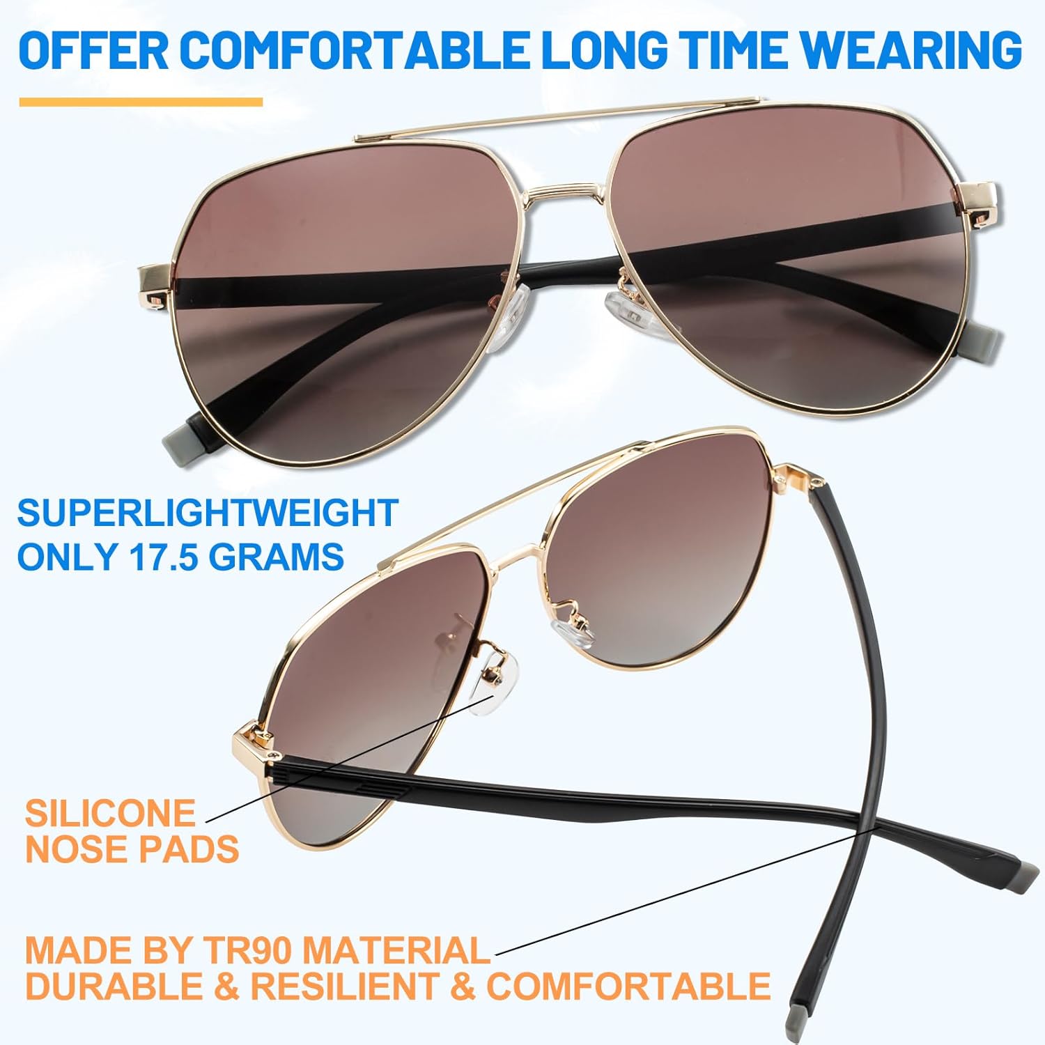 Sunglasses for Women Men Polarized Sun Glasses Trendy Shade Reduce Glare