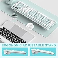 Vista 6 de Combo de teclado y mouse inalámbricos, teclado inalámbrico de tamaño completo y mouse DPI ajustable, receptor USB de 2.4 GHz, teclado y mouse