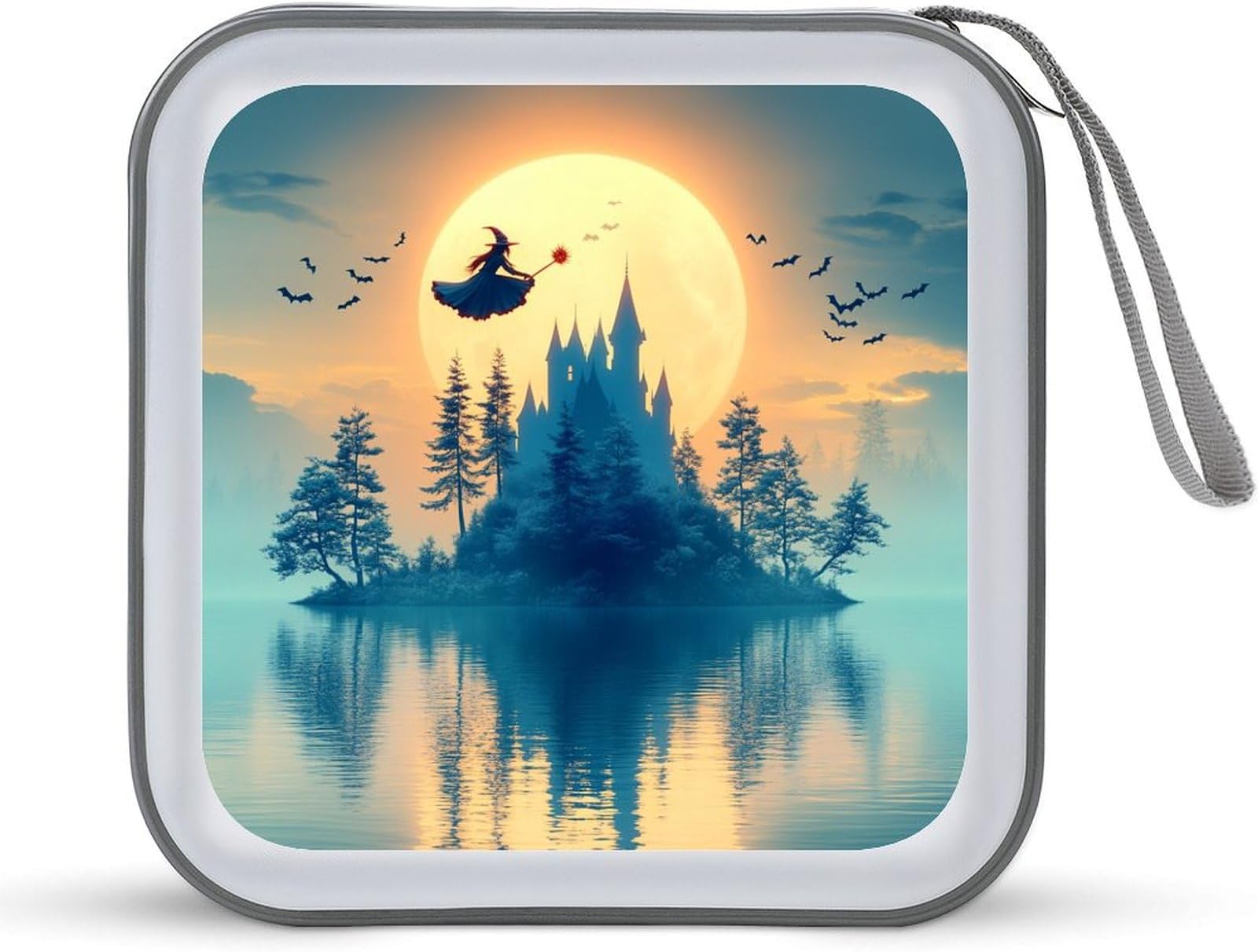 CD Case, 40 Capacity CD/DVD Storage Case, Portable DVD Hard Plastic Case Holder, CD Organizer book Disc Cases Storage Binder for Car Home Office Travel - Halloween Castle